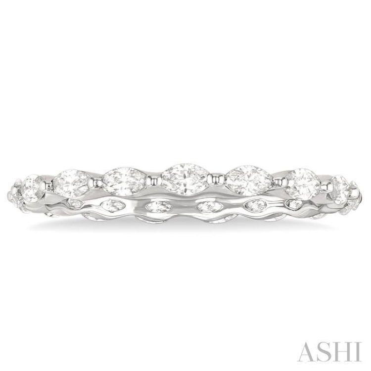 5/8 Ctw Marquise Cut Diamond Eternity Wedding Band in 14K White Gold