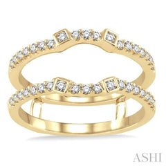3/8 Ctw Round Cut Diamond Insert Ring in 14K Yellow Gold