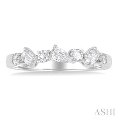 5/8 Ctw Mixed Shape Diamond Cut Fashion Band in 14K White Gold