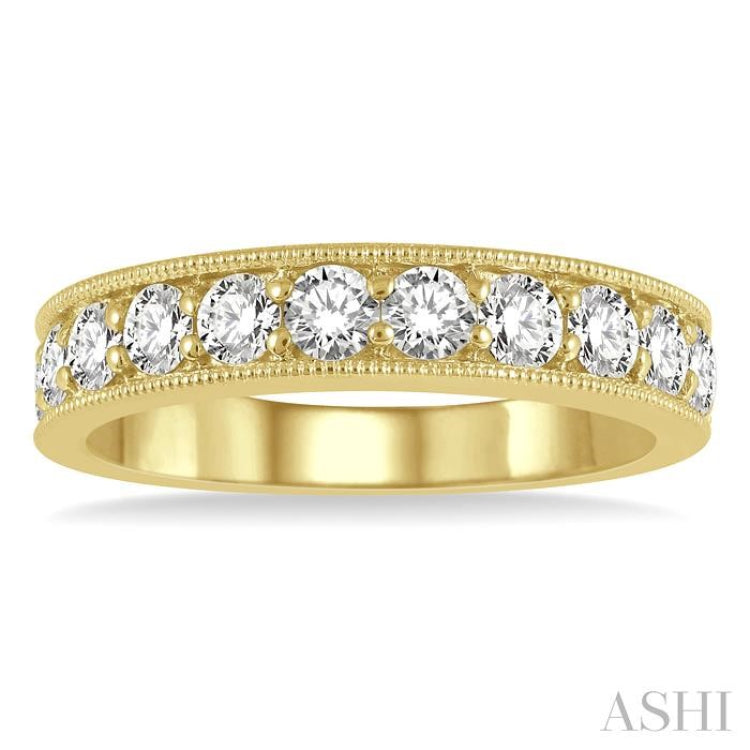 1 Ctw Round Cut Diamond Wedding Band in 14K Yellow Gold