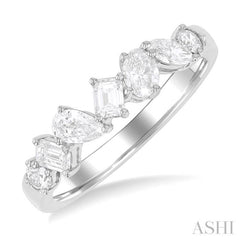 3/4 Ctw Mixed Cut Diamond Fashion Band in 14K White Gold