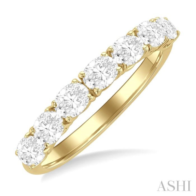 1 Ctw East-West Oval Cut Diamond Fashion Band in 14K Yellow Gold