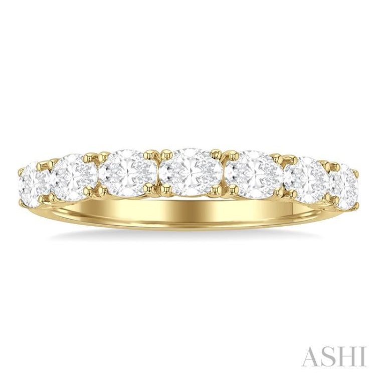 1 Ctw East-West Oval Cut Diamond Fashion Band in 14K Yellow Gold