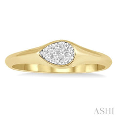 1/10 Ctw Pear Shape Lovebright Diamond Ring in 14K Yellow and White Gold