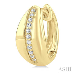 1/6 Ctw Round Cut Diamond Bold Fashion Hoop Earrings in 10K Yellow Gold