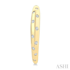 1/5 Ctw Round Cut Diamond Mosaic Half Hoop Earrings in 10K Yellow Gold