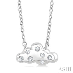 1/20 Ctw Cloud Single Cut Diamond Petite Fashion Pendant With Chain in 10K White Gold