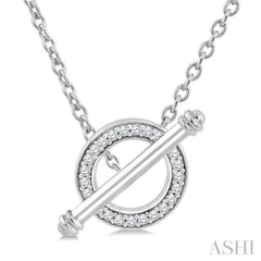 1/8 Ctw Circle Toggle Single Cut Diamond Fashion Necklace in 10K White Gold