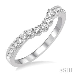 1/3 Ctw Round Cut Diamond Wedding Band in 14K White Gold