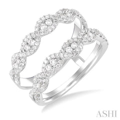 3/4 Ctw Round Cut Diamond Insert Ring in 14K White Gold