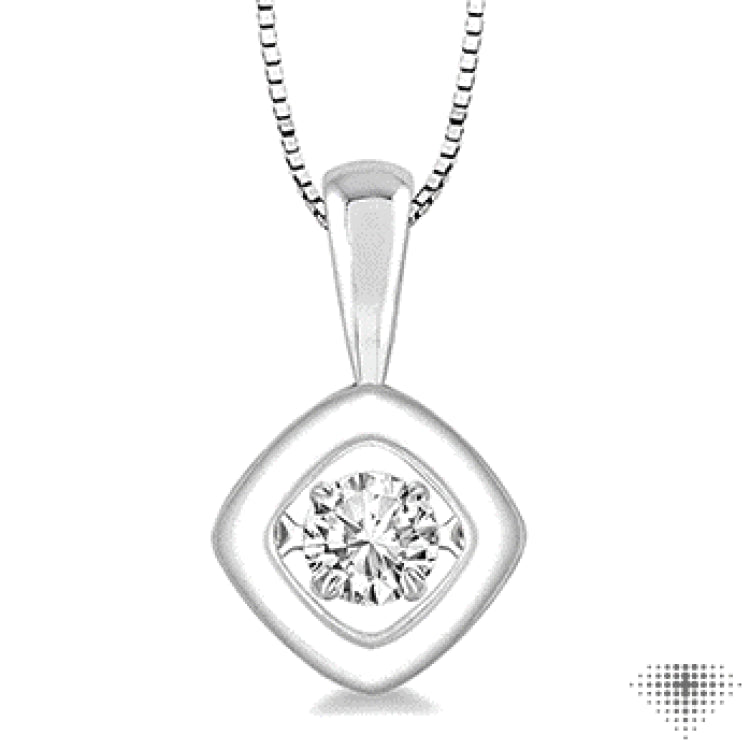 3/8 Ctw Round Cut Diamond Emotion Pendant in 14K White Gold with Chain