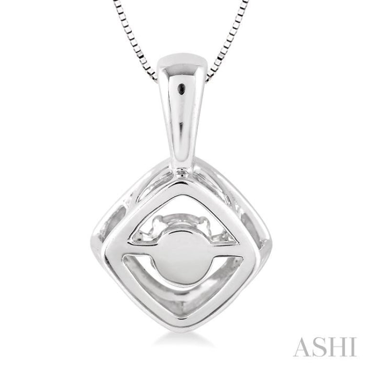 3/8 Ctw Round Cut Diamond Emotion Pendant in 14K White Gold with Chain