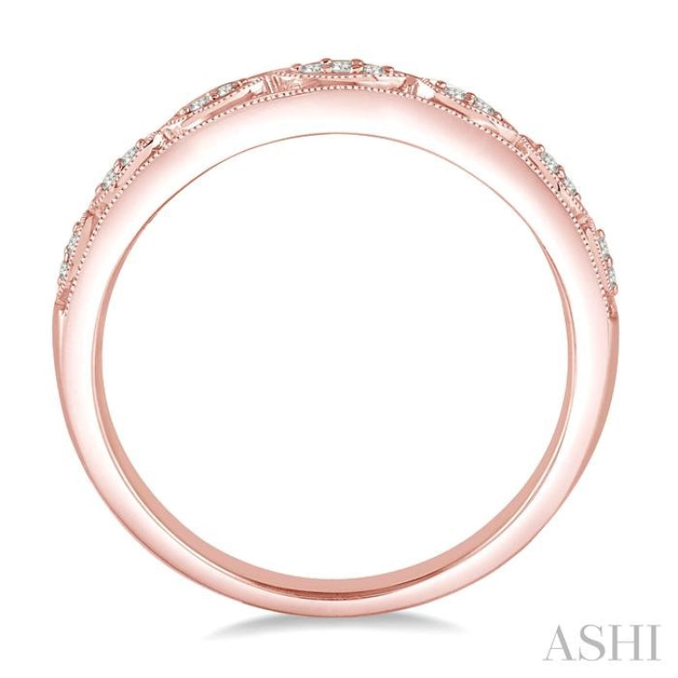 1/20 Ctw Round Cut Diamond Wedding Band in 14K Rose Gold