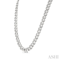 1/4 Ctw Single Cut Diamond Curb & Cuban Necklace in Sterling Silver