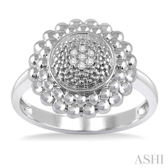 1/50 Ctw Round Cut Diamond Ring in Sterling Silver
