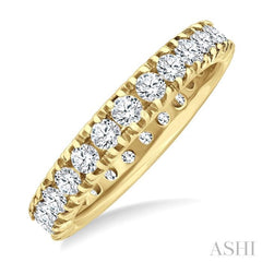 1 1/2 Ctw Round Cut Diamond Eternity Wedding Band in 14K Yellow Gold