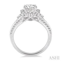 3/4 Ctw Diamond Semi-mount Engagement Ring in 14K White Gold