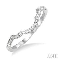 1/20 Ctw Round Cut Diamond Wedding Band in 14K White Gold