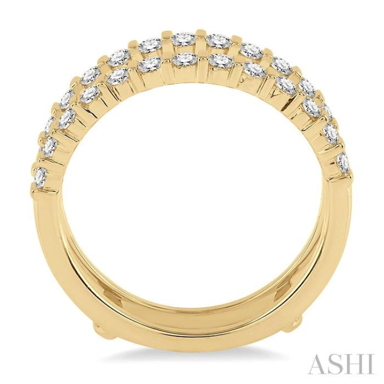 5/8 Ctw Round Cut Diamond Insert Ring in 14K Yellow Gold