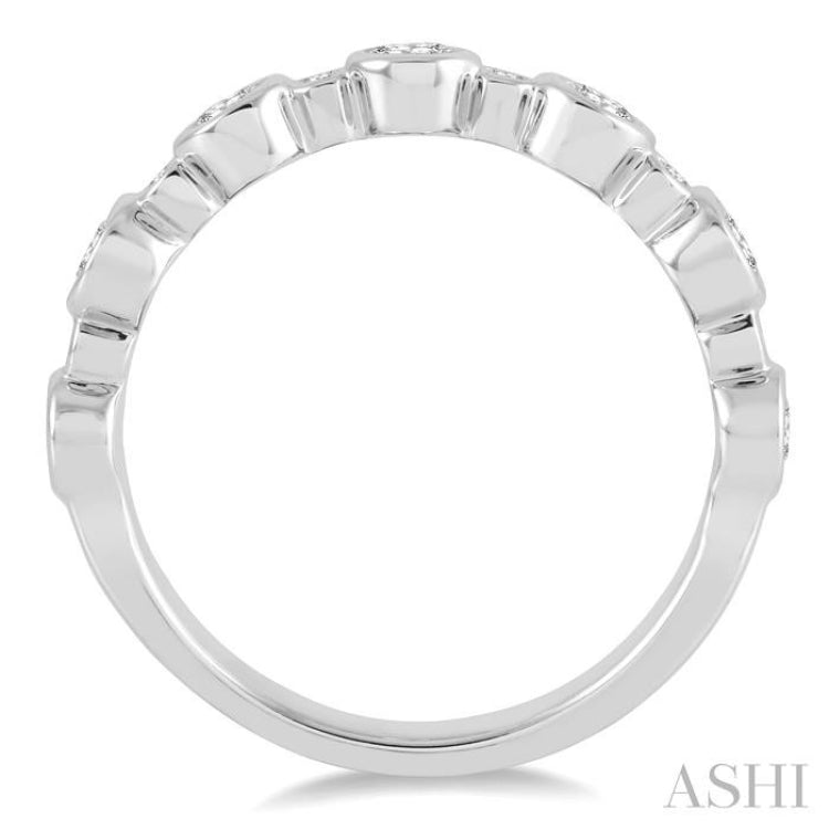 3/4 Ctw Round Cut Diamond Stack Band in 14K White Gold