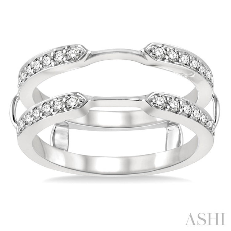 1/3 Ctw Round Cut Diamond Insert Ring in 14K White Gold
