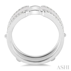1/3 Ctw Round Cut Diamond Insert Ring in 14K White Gold