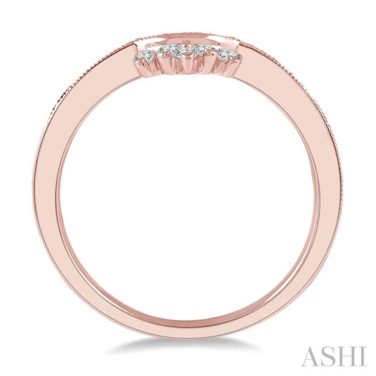 1/5 Ctw Crown Arch Round Cut Diamond Wedding Band in 14K Rose Gold