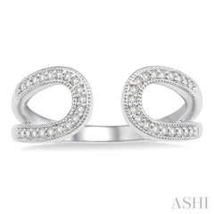 1/6 Ctw Horseshoe Style Open-End Round Cut Diamond Ladies Ring in 10K White Gold
