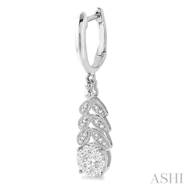 1/2 Ctw Lovebright Round Cut Diamond Earrings in 10K White Gold