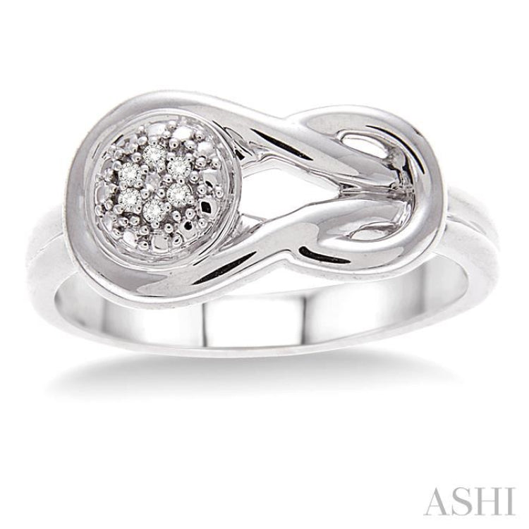 1/50 Ctw Single Cut Diamond Fashion Ring in Sterling Silver