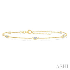 1/2 Ctw Emerald Cut Diamond Station Bracelet in 14K Yellow Gold