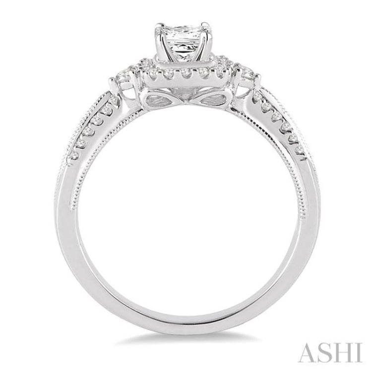 1/4 Ctw Diamond Semi-mount Engagement Ring in 14K White Gold