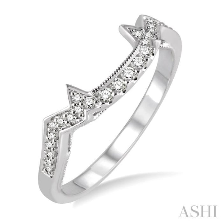 1/6 Ctw Round Cut Diamond Wedding Band in 14K White Gold