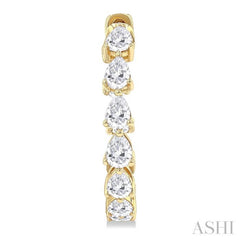 2 5/8 Ctw Inside-Out Pear Cut Diamond Fashion Hoop Earrings in 14K Yellow Gold