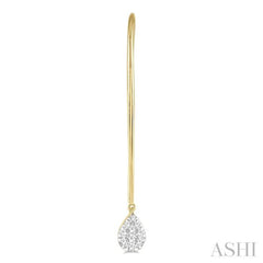 1/2 Ctw Pear Shape Dangler Lovebright Round Cut Diamond Earrings in 14K Yellow and White Gold