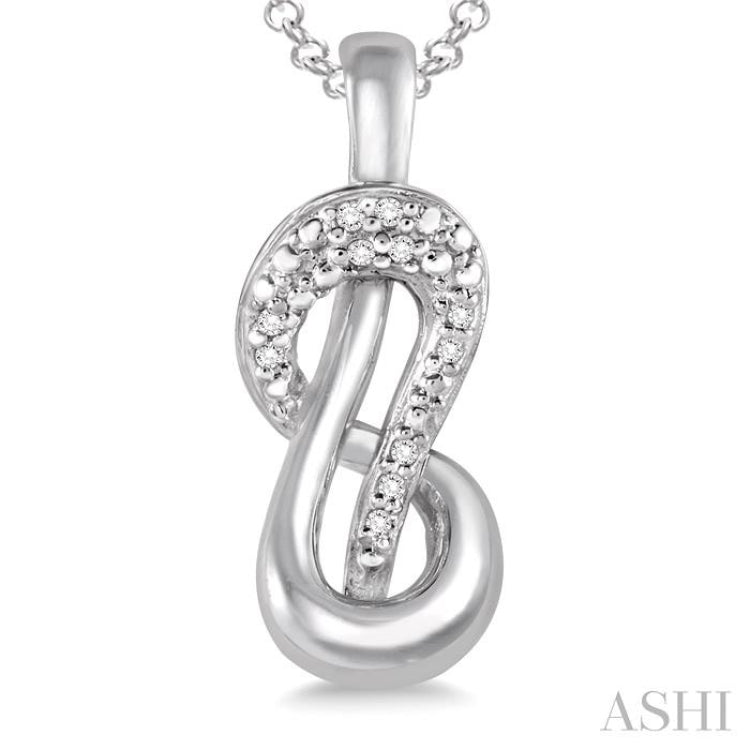 1/20 Ctw Single Cut Diamond Pendant in Sterling Silver with Chain