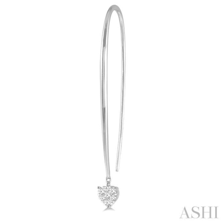 1/3 Ctw Heart Shape Lovebright Round Cut Diamond Earrings in 14K White Gold