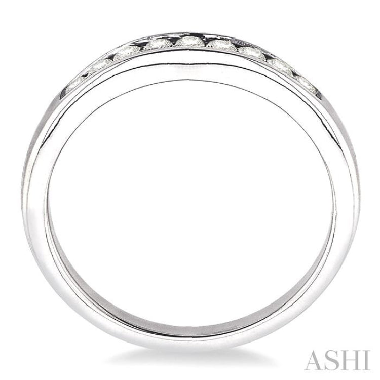 1/3 Ctw Round Diamond Matching Wedding Band in 14K White Gold