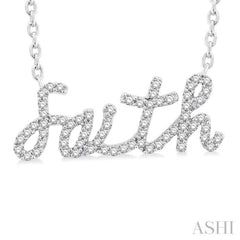 1/5 Ctw 'faith' Script Name Single Cut Diamond Necklace in 10K White Gold