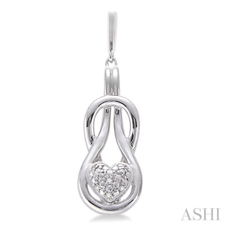 1/50 Ctw Heart Shape Single Cut Diamond Fashion Earrings in Sterling Silver