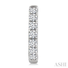 2 Ctw Round Cut Diamond Hoop Earrings in 14K White gold