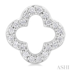 1/6 Ctw Petite Clover Round Cut Diamond Fashion Stud Earring in 10K White Gold
