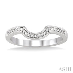 1/10 Ctw Round Cut Diamond Wedding Band in 14K White Gold