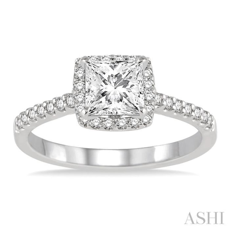 1/4 Ctw Diamond Semi-mount Engagement Ring in 14K White Gold