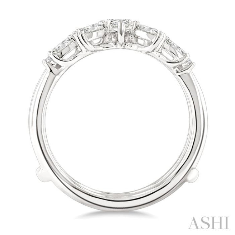 1/2 Ctw Pear, Marquise and Round Cut Diamond Insert Ring in 14K White Gold