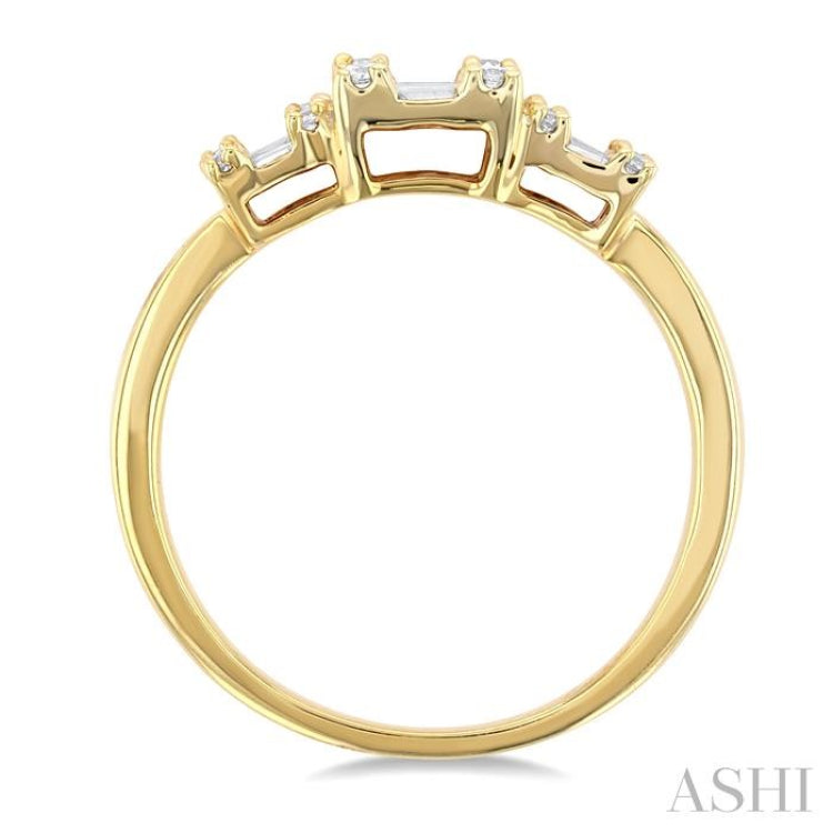 1/2 Ctw Past, Present & Future Baguette and Round Cut Diamond Fusion Fashion Ring in 14K Yellow Gold