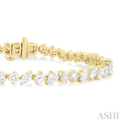 5 3/4 Ctw Mixed Shape Cut Diamond Fashion Bracelet in 14K Yellow Gold