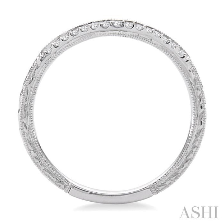 1/10 Ctw Round Cut Diamond Wedding Band in 14K White Gold