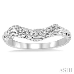 1/6 Ctw Round Cut Diamond Wedding Band in 14K White Gold