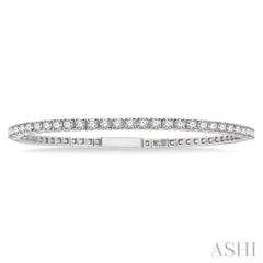 2 Ctw Round Cut Flexible Diamond Bangle in 14K White Gold